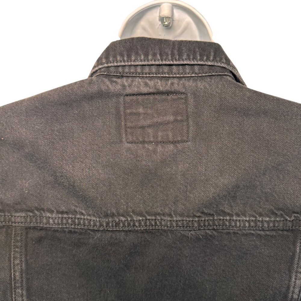 Paige Women's Black Denim Jean Cropped Jacket Coat Goth Punk Emo Metal Grunnge S - Picture 11 of 14